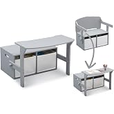 Delta Children MySize Kids Convertible Activity Bench - Greenguard Gold Certified, Grey