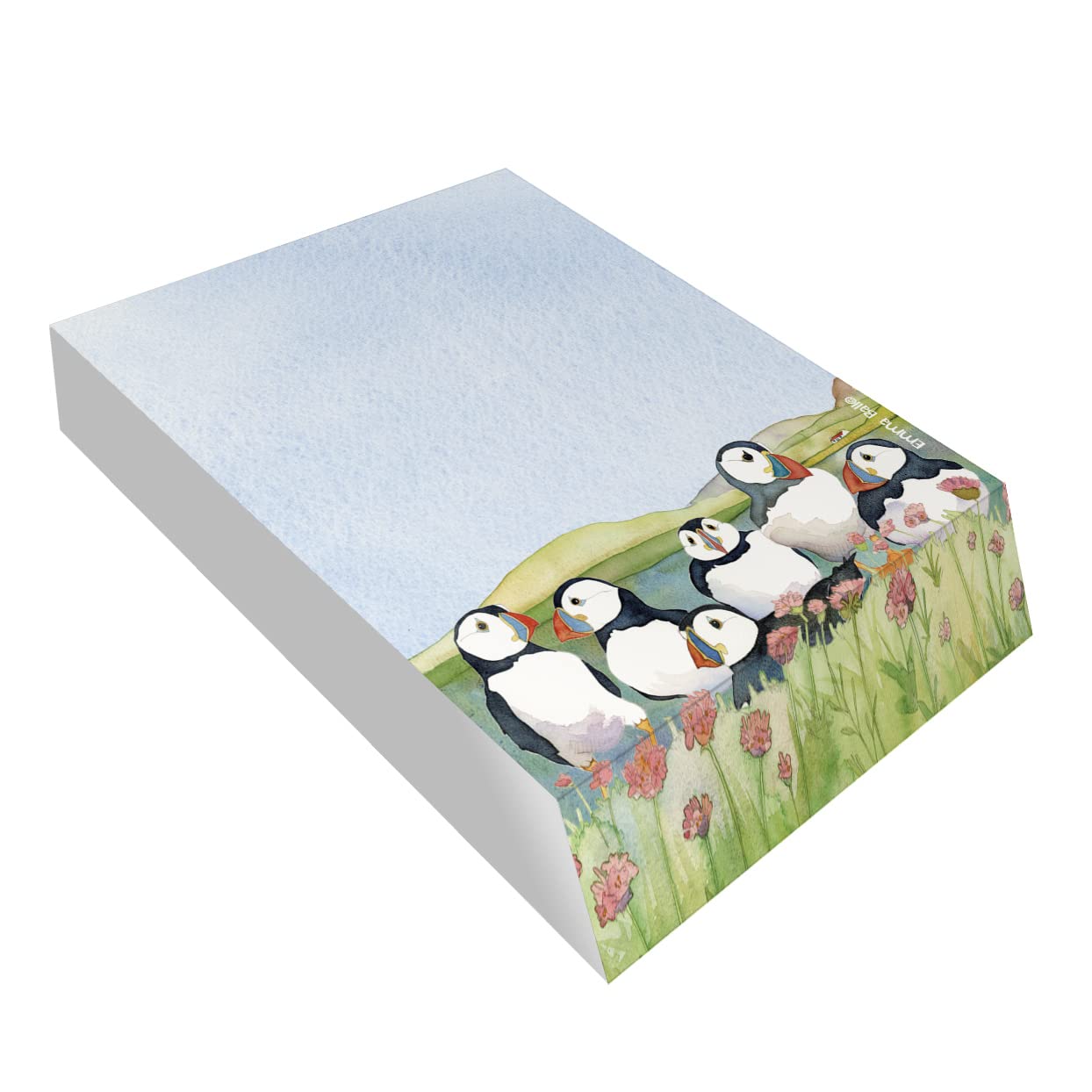 Emma Ball Sea Thrift Puffins Slant Writing Note Pad
