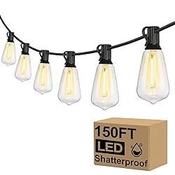 Brightever Outdoor String Lights 150FT, Patio