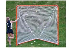 EZGoal 2” Professional folding 6' x 6' lacrosse Metal Goal with a Pro LAX Rocket Throwback Rebounder Trainer to Practice Your Passes and Catches, Orange, 6 x 6-Feet (87615)