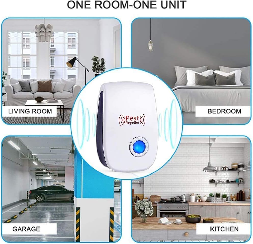 Magic Metal Ultrasonic Pest Repeller 6 Pack, Electronic Indoor Pest Ultrasonic Repeller Plug in, Pest Control for Home, Warehouse, Living Room, Bedroom : Garden & Outdoor