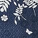 Wake In Cloud - Floral Quilt Set, Botanical Elegant Flower Tree Leaf Modern Pattern Printed, Reversible Lightweight Bedspread Coverlet, 3 Pieces, Navy Blue Gray, Queen/Full Size
