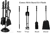 Unibos 5pc Companion Set Traditional Fireplace Tools Black 17in view 3