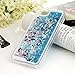 ZSTVIVA Case Cover Replacement for iPhone 6, iPhone 6S, Glitter Liquid Cover Blue Quicksand Bling Sparkle Moving Flowing Love Heart Soft TPU Bumper Protector with Stylus Pen Dust Plug