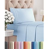 Twin XL Size 3 Piece Sheet Set - Comfy Breathable & Cooling Bed Sheets Set - Hotel Luxury Bedding for Women, Men, Kids, Teens, Boys & Girls - Deep Pockets, Soft, Wrinkle Free - Oeko-Tex - Light Blue