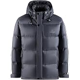 LAITIMIA Men's Winter Down Jacket with Detachable Hood Lightweight Warm Hooded Coat