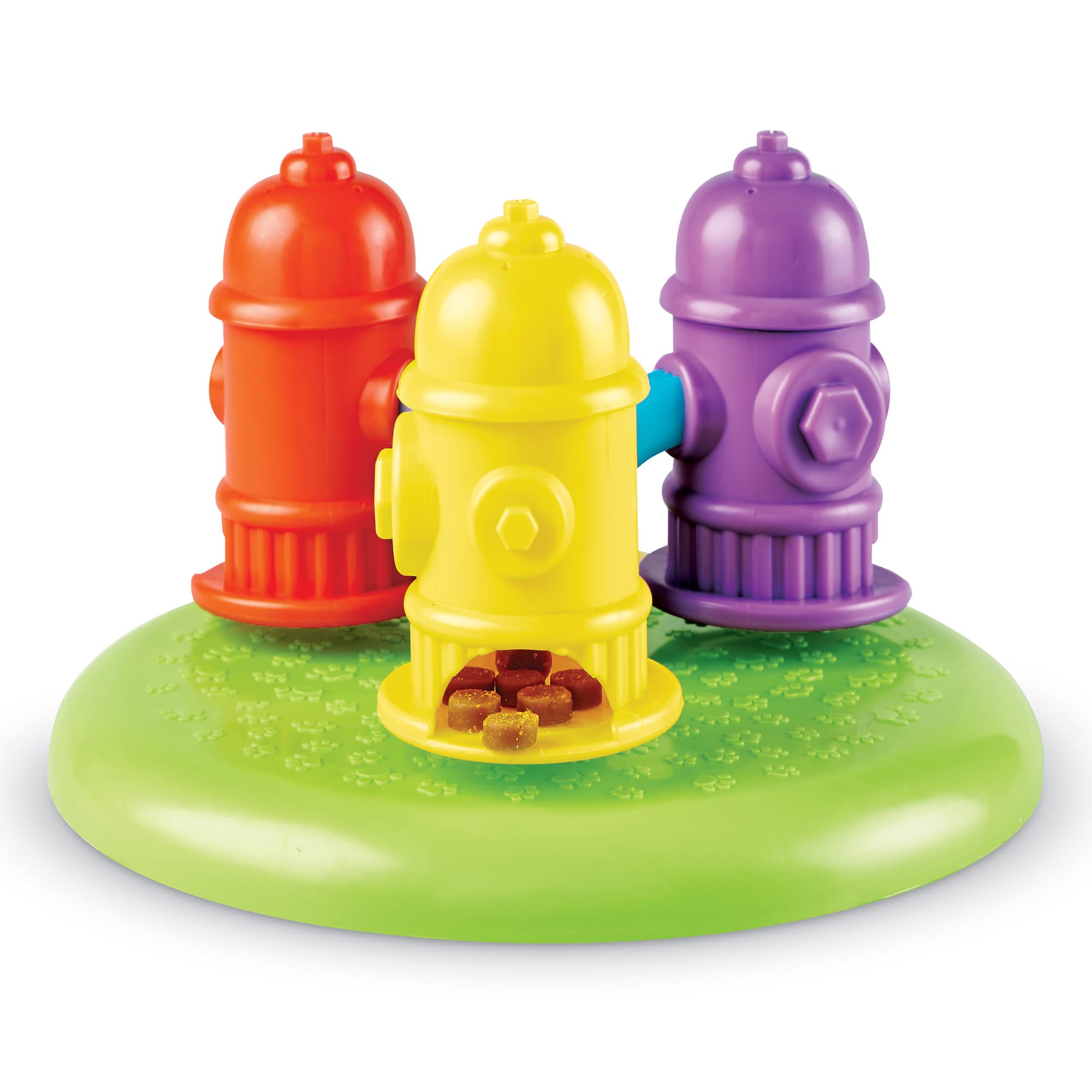 Brightkins Spinning Hydrants Treat Puzzle for Pets, Interactive Dog Toys, Treat Dispenser, Slow Feeding Interactive Game, 3 Interactive Skill Levels, 4 Pieces