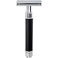 Edwin Jagger Double Edge Safety Razor With Long Handle (Blue) (Black)