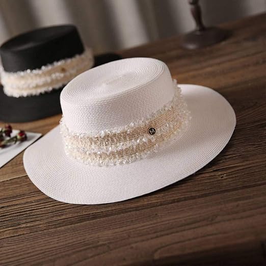 white straw beach hat
