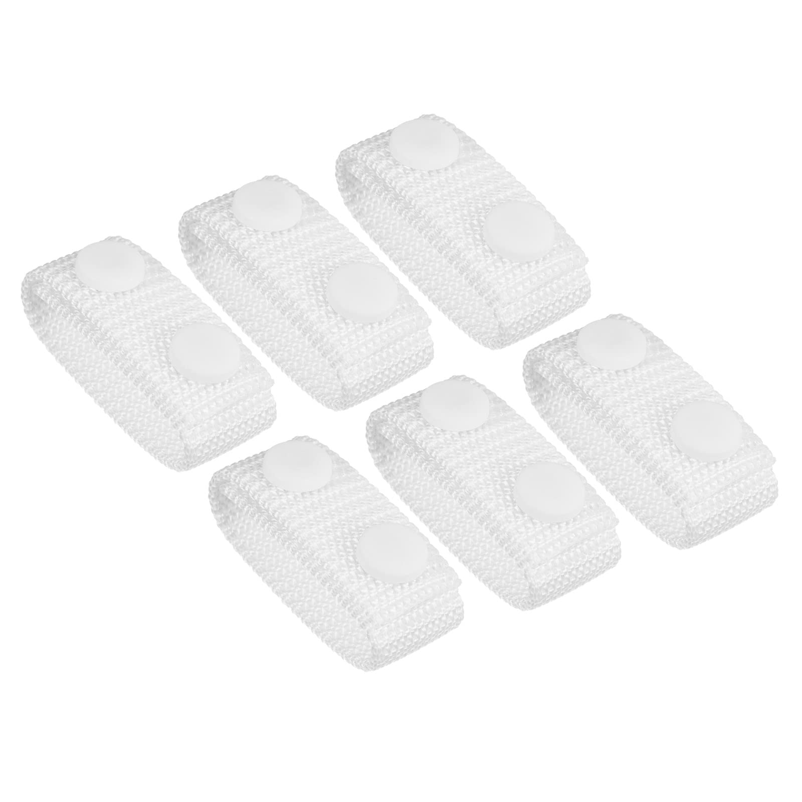 PATIKIL Belt Keeper, 6Pcs Nylon Webbing Loop Holder with Double Snaps for Belt Security Fixing, White