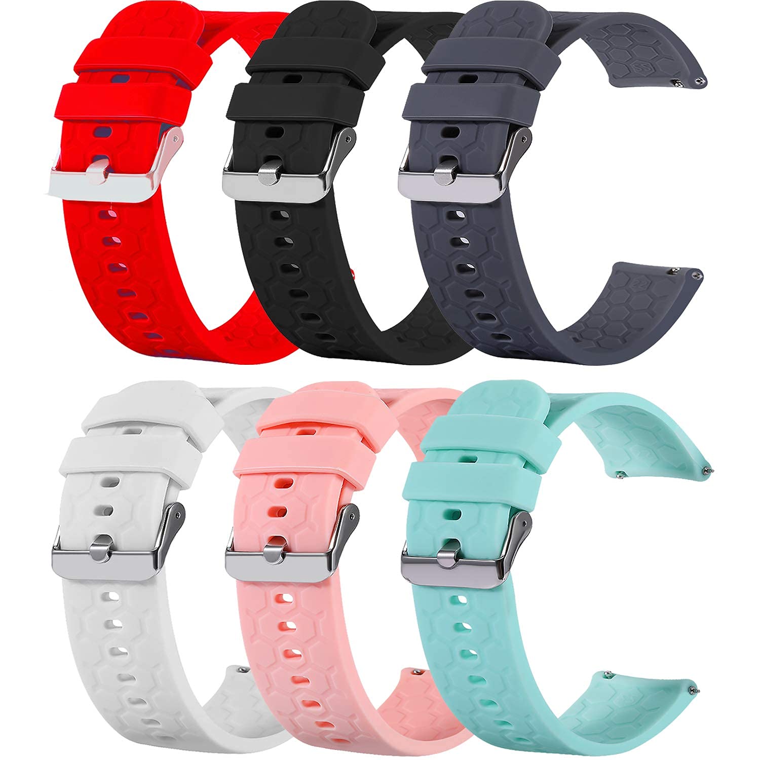 RuenTech bracelet Compatible with Umidigi Uwatch 2/Umidigi Uwatch 2S/Umidigi Uwatch 3s/Umidigi Urun/Umidigi Uwatch bracelet bracelets silicone 22mm replacement bracelet band (6 colors)