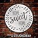 Home Sweet Home Stencil with Laurel Wreath by StudioR12 | Reusable Mylar Template for Painting Wood Signs | Round Design | DIY Home Decor Country Farmhouse Style | Mixed Media | Select Size (12