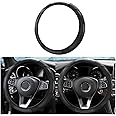 Car Steering Wheel Cover, Universal Microfiber PU Leather Elastic 15 inch Stitching Color Anti-Slip Steering Wheel Protector, Car Interior Protection Accessories for Men Women (Black)