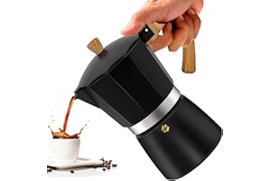 Vaolvpant 12 Cup Aluminum Moka Pot Classic Stovetop Espresso Coffee Maker 600ml 20oz Coffeemaker Percolator Mocha Pot Greca Coffee Maker Cafe Makers for Italian and Cuban Café Brewing Black