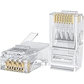 CableCreation Cat6 RJ45 Ends, 50-Pack Ethernet Cable Crimp Connectors, UTP Network Plug for Solid Wire and Standard Cable, Ca