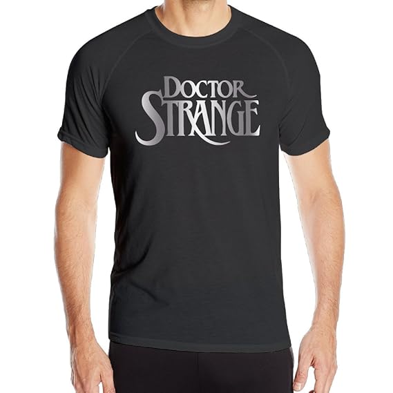 Doctor Strange Logo Platinum Style Men's Black GYM Quick Dry T-shirt