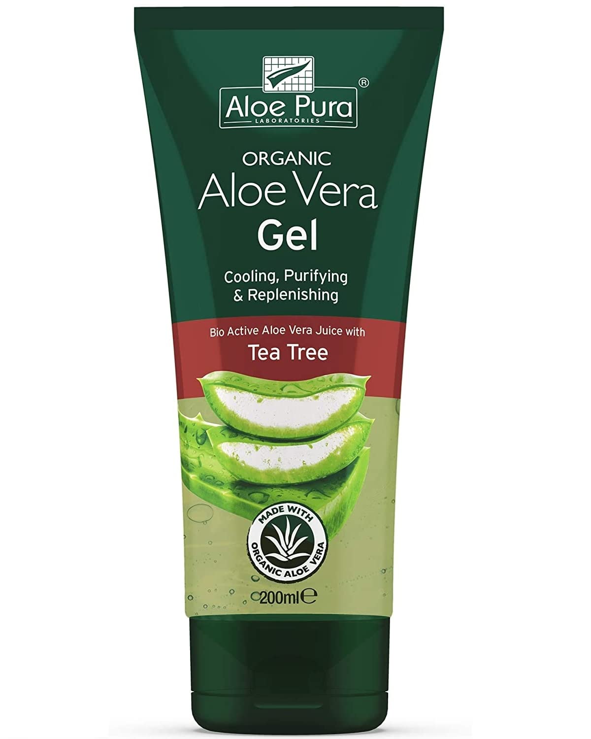 (2 Pack) - Aloe Pura - Aloe Vera Gel + Tea Tree | 200ml | 2 Pack Bundle