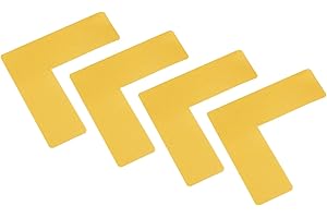 PATIKIL 5s Location Marking Corner 6x6x2 Inch 4 Pack L Shaped Floor Marker for Office Table Top, Desk, Warehouse Floor, Yello