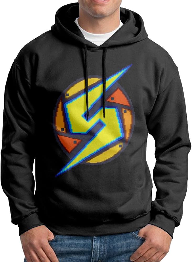 Super Metroid Samus Logo Male Pullover Black Hooded Sweatshirt