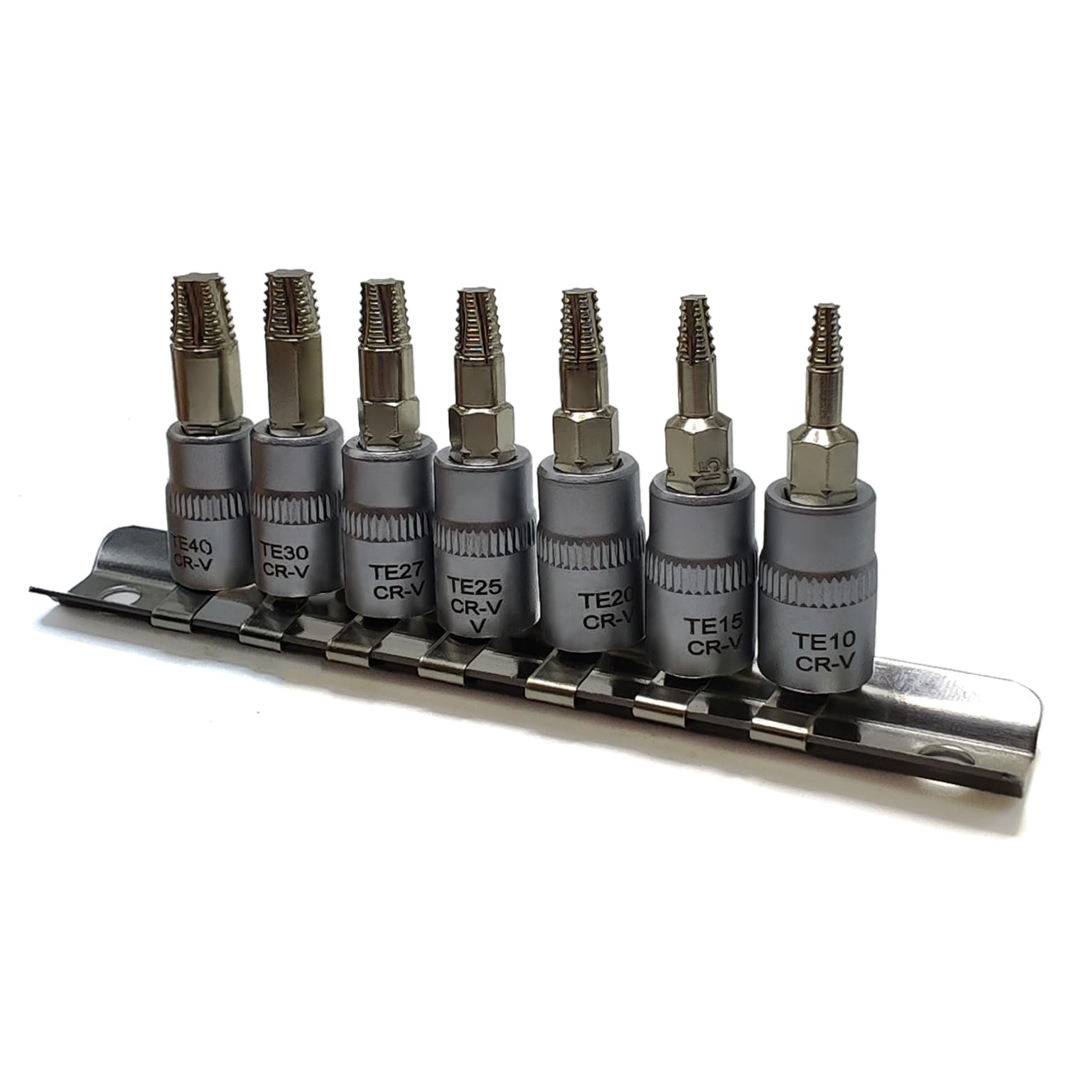 Photo 1 of 7PCS Torx Star 6 Point 1/4-Inch Impact Drive Socket Kit, Broken Bolt Extractor with T10 T15 T20 T25 T27 T30 T40 - Damaged & Stripped & Fastener Screw Remover Tool Set