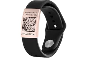 MYLUCKYTAG QR Code Medical ID Bracelet - Emergency Bracelet - Silicone Waterproof Band Fits Wrists 5-9 inches