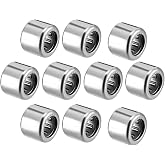 uxcell HK0608 Needle Roller Bearings,6mm Bore Dia,10mm OD,8mm Width 10pcs | Drawn Cup Open End