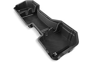 AUTO DYNASTY Rear Under Seat Tool Cargo Storage Box Organizer Tray Compatible with Chevy Silverado GMC Sierra 1500 2500HD 3500HD Crew Cab Pickup 2007-2019, Lightweight Design, Glossy Black