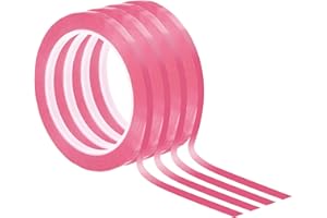 PATIKIL 1/4" Whiteboard Tape, 4 Pack Thin Dry Erase Tape for Graphic Chart Marking DIY Art, Pink
