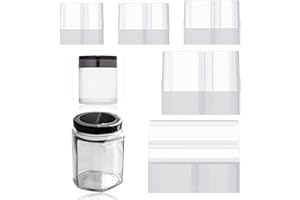 Tanstic 1250Pcs PVC Clear Perforated Shrink Wrap Bands for Jars & Bottles - 5 Sizes, 250Pcs Each