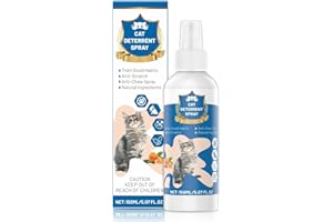 DDTPDE Cat Deterrent Spray, Natural Citrus Cat Repellent Stop Scratching Furniture, Safe Non-Toxic Anti-Scratch Formula for Cats and Kittens, Effective Training Aid Indoor/Outdoor Pet Stopper, 5.07 FL OZ (1)