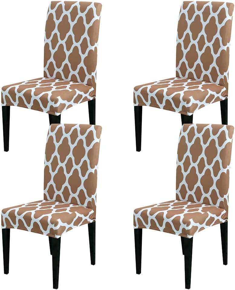 Lacoreka Dining Chair Cover Seat Slipcover Set of 4 Super Fit Stretch Removable