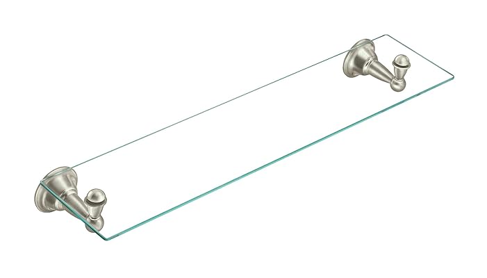 Moen Sage Glass Bathroom Vanity Shelf, Brushed Nickel