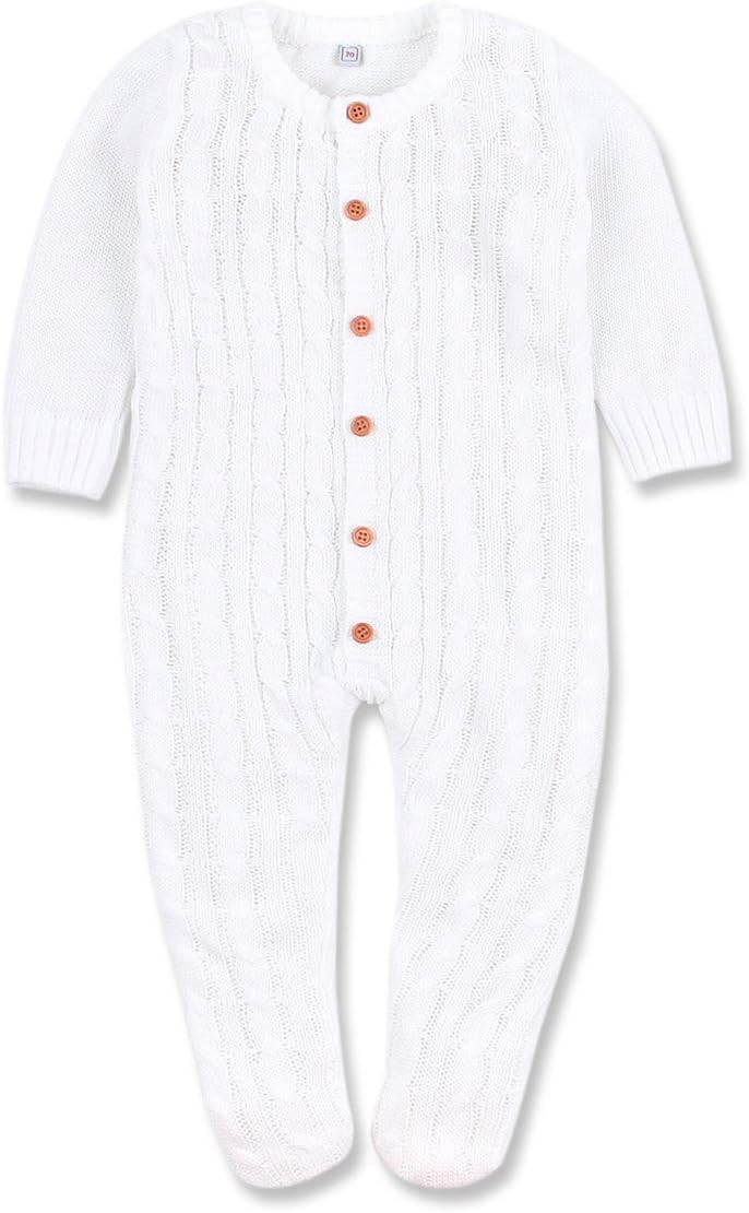 mimixiong Baby Footies Knit Romper Jumpsuit Long Sleeve Outwear Outfits