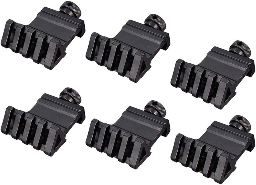 6Pcs 45 Degree Offset Rail Mount, 4 Slots 20mm Picatinny Weaver Rail for Flashlights Laser Red Dot Sight Optics Tactical Style : Sports & Outdoors