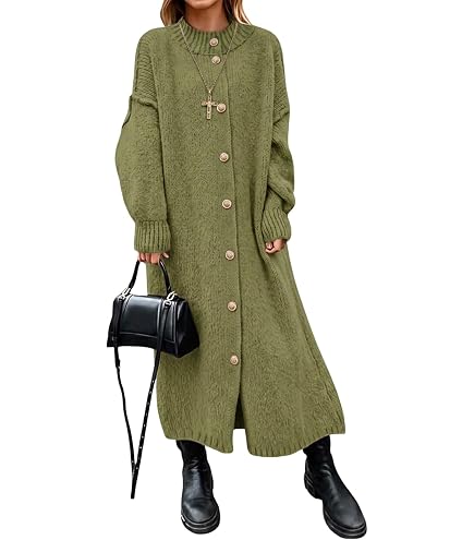 green oversized sweater dress IVERIRMIN Women's Solid Midi Dress, Fall/Winter/Spring Fashion Turtleneck Pull-on Long Sleeve Knit for Women Beige at Amazon Women's Clothing store atf-kg-07.21.26