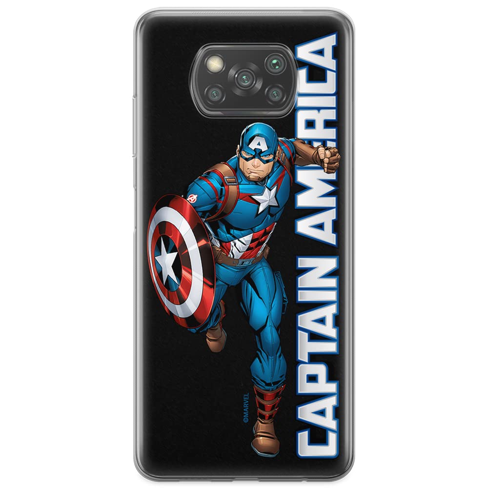 ERT GROUP mobile phone case for Xiaomi POCOPHONE X3 original and officially Licensed Marvel pattern Captain America 030 optimally adapted to the shape of the mobile phone, case made of TPU