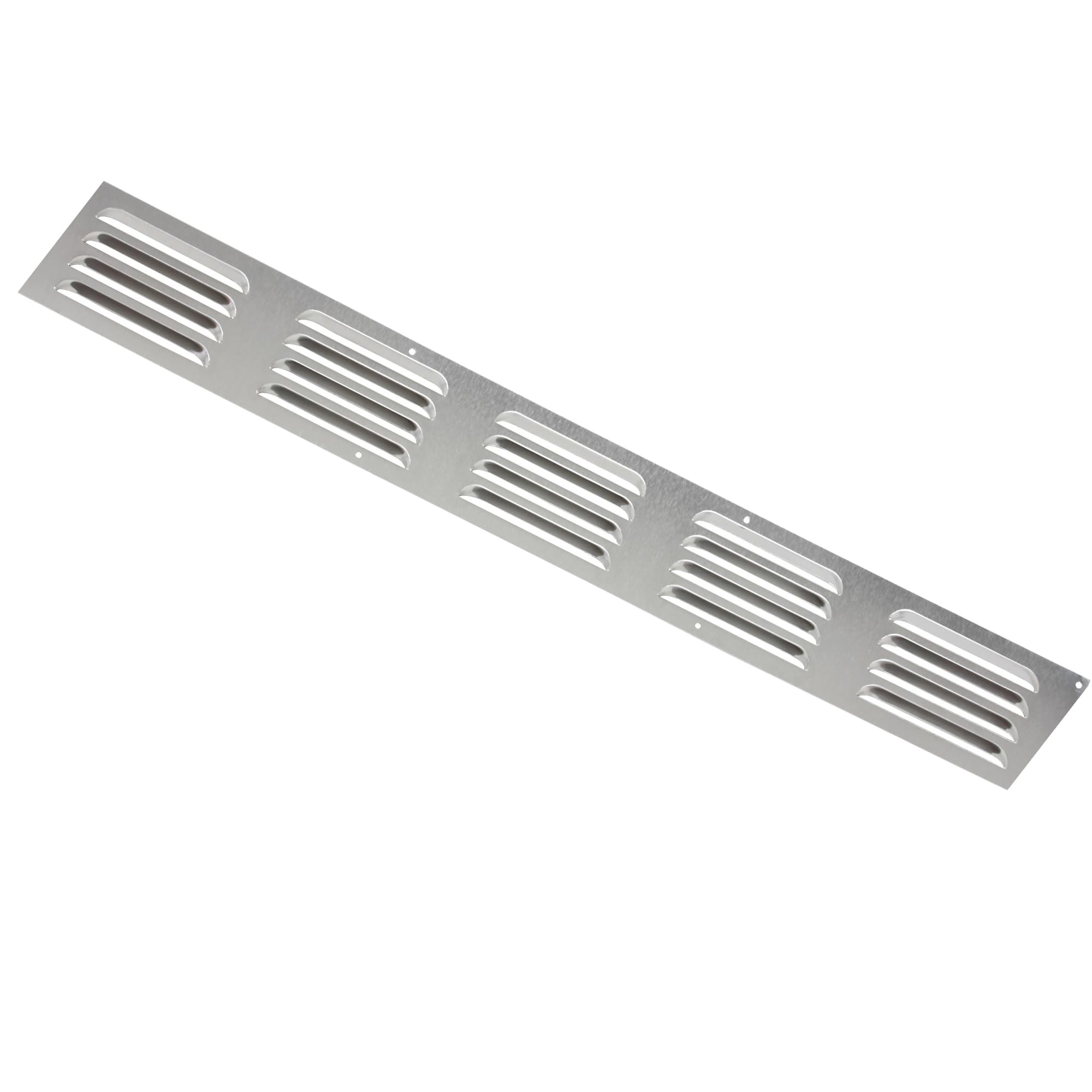 Map Aluminium Louvre Door Vent 466x51mm 18"x2" Air Grate Plinth, Kitchen Worktop Grille Cover, Silver