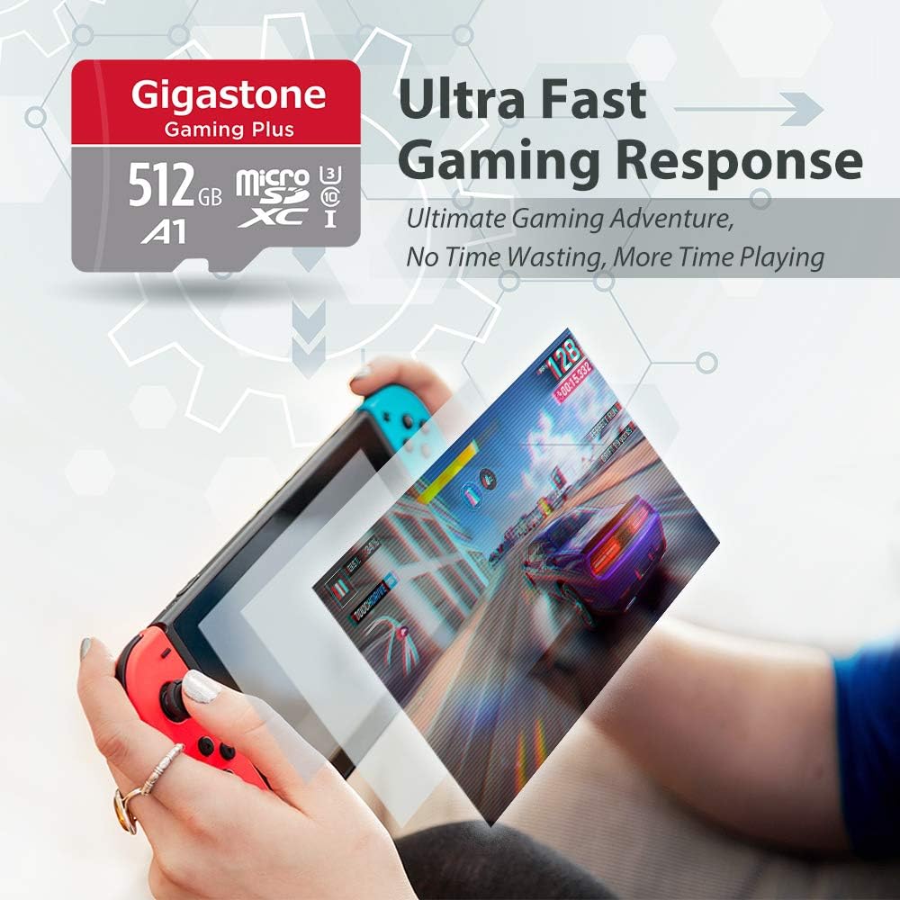 Gigastone 512GB Micro SD Card, Gaming Plus, Nintendo-Switch