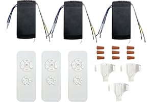 Onnzuw 3 Pack Ceiling Fan Remote Control Kit Universal, 3-in-1Fan Speed, Light, Timer,Timing Wireless Remote Control for Hunter/Harbor Breeze/Westinghouse/Honeywell/Other Ceiling Fan lamp