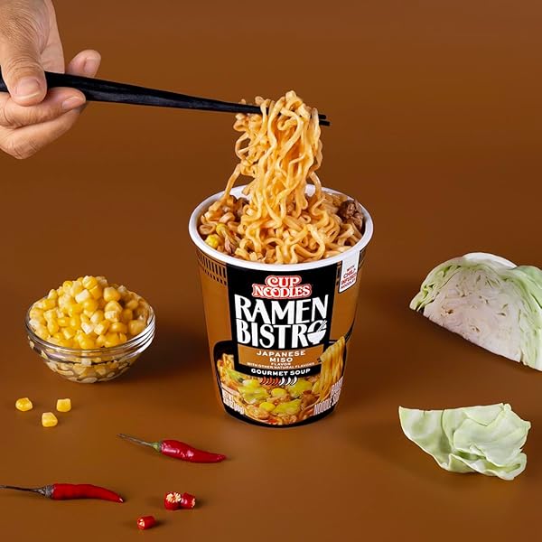 NISSIN CUP NOODLE RAMEN BISTRO, JAPANESE MISO, 3.1 OUNCE (PACK OF 6)
