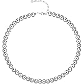 the City Beaded Necklaces for Women, Dainty Choker Necklace, Lightweight Hollow Ball Bead Chain Necklace Adjustable length Chunky Necklaces for Women Trendy Stuff, Christmas Birthday Gifts for Her