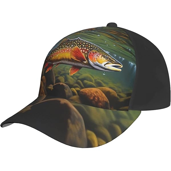 Brook Trout Fly Fishing Baseball Caps for Women Men Golf Dad Hat