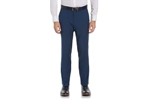 Perry Ellis Men's Portfolio Slim Fit Dress Pants with Active Waistband, Non-Iron Stretch Premium Fabric, Lightweight Durable