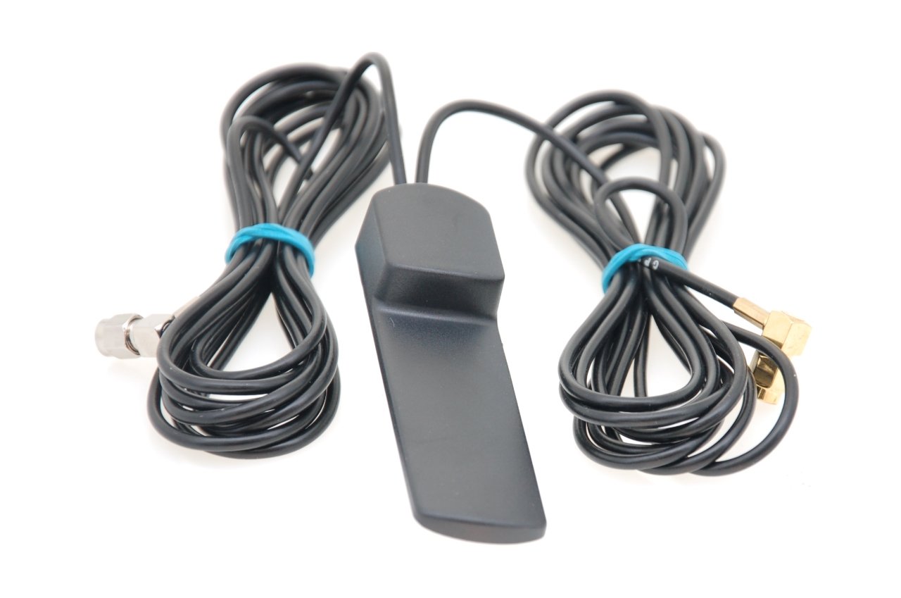 Alda PQ Antenna for glass mounting for 2G (GSM), 3G (UMTS), GPS with SMA/M RA and RP-SMA/M RA plug and 2.5m (2.73 yd) cable