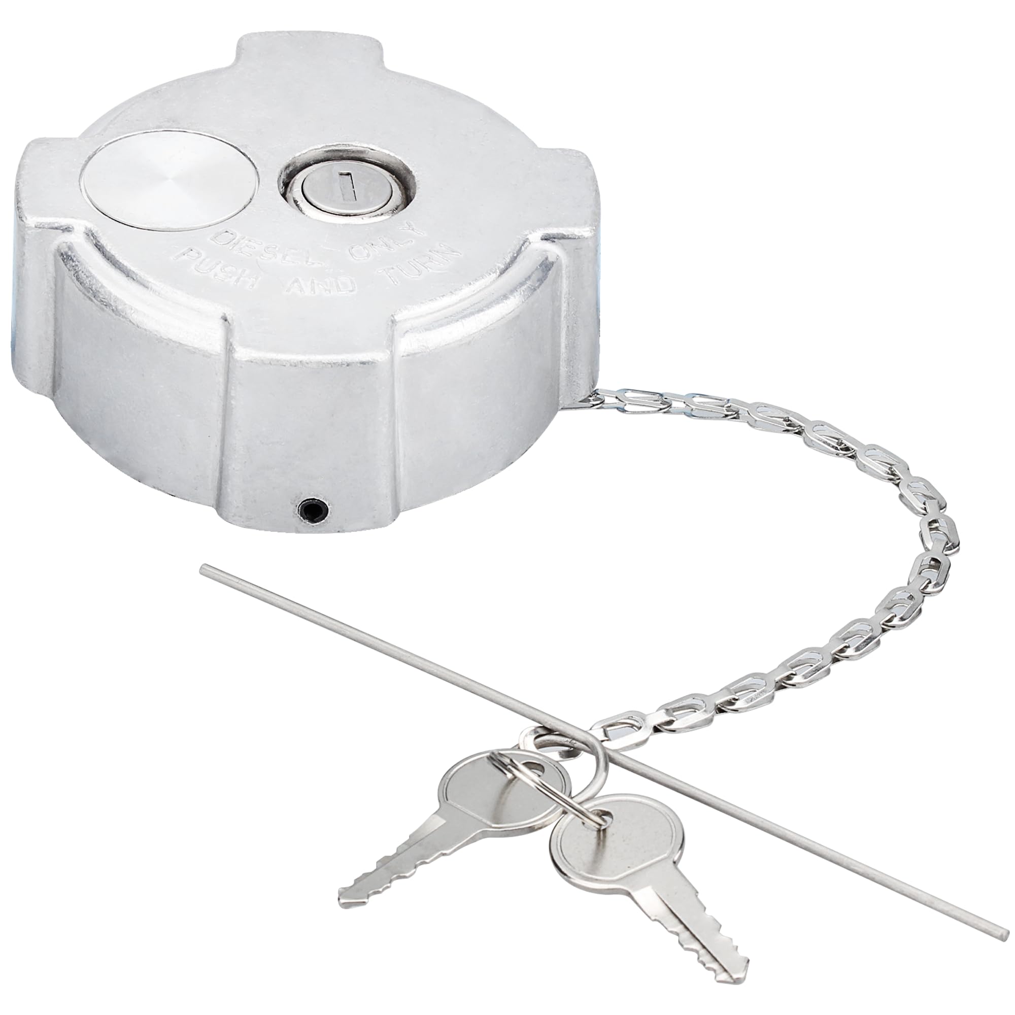 Photo 1 of Vitonsbay Locking Diesel Fuel Cap,3" Nominal Size,1/4 Turn,Non-Vented,Aluminum Fuel Cap for 96-18 Freightliner Cascadia Columbia