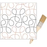 Quilting Pantographs Pattern Paper Roll - for Longarm Quilting Machines - Easy Loop Stipple Design Quilt Pantograph - Set Includes Long Arm Quilters Sewing Machine Rails and Tracks Cleaning Brush