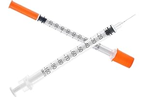 HYDDEB 1ml Syringe with Needle, 20 Pack 1cc 27G 1/2Inch (13mm), Disposable Lab Syringes Individually Wrapped