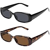 HERJOUR Rectangle Retro Trendy Sunglasses Womens Mens 90s Classic Vintage Narrow Sun Glasses AR82269