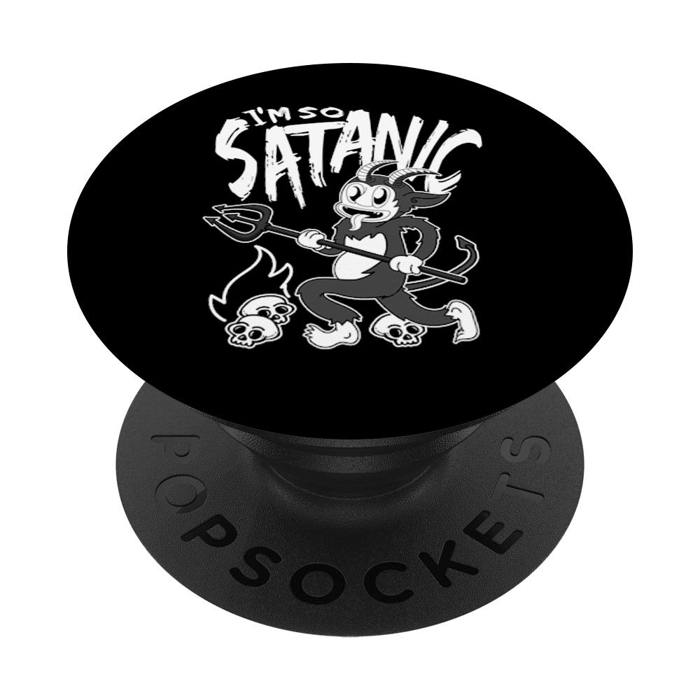 Evil Devil I'm So Satanic Lucifer Baphomet Horns Hell Skulls PopSockets PopGrip: Swappable Grip for Phones & Tablets