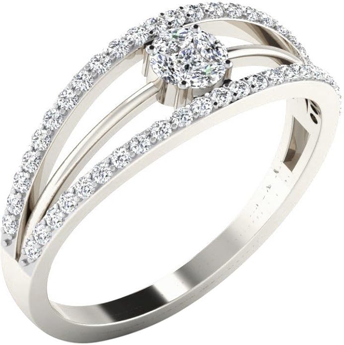0.35 Ct Real Diamond Ring in 18KT Gold for women Amazon.co.uk Jewellery